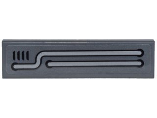 LEGO part Tile 1 x 4 with Light Bluish Gray Pipes and Black Vents Model Left Side Pattern (Sticker) - Set 70905 (2431pb0463L)