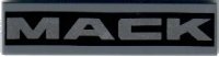 LEGO part Tile 1 x 4 with Silver 'MACK' on Black Background Pattern 2431pb0502