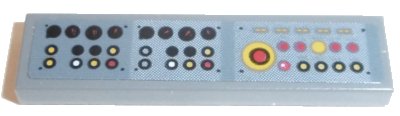 LEGO part Tile 1 x 4 with Control Panel with Red and Yellow Buttons Pattern (Sticker) - Set 42100 (2431pb0679)