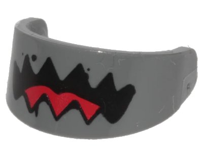 LEGO onderdeel Minifigure, Visor Standard with Black Jaws and Red Tongue Pattern (2447pb03)