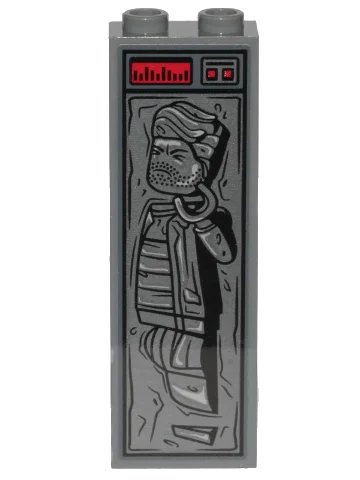 LEGO onderdeel Brick 1 x 2 x 5 with Human in Carbonite with Red Buttons Pattern (Sticker) - Set 75292 (2454pb237)