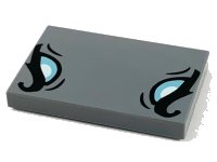 LEGO part Piastrella 2 x 3 con Motivo Occhi Rinoceronte Blu Azzurro Metallico 26603pb086