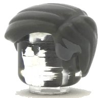 LEGO part Minifigure, Hair Short Combed Sideways Part Left Thick with Light Bluish Gray Temples Pattern 27323pb01