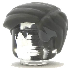 LEGO onderdeel Minifigure, Hair Short Combed Sideways Part Left Thick with Light Bluish Gray Temples Pattern (27323pb01)