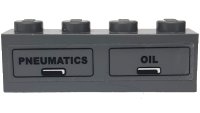 LEGO part Mattone 1 x 4 con Motivo Nero 'PNEUMATICS' e 'OIL' (Adesivo) - Set 7938 3010pb052R