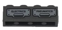 LEGO part Stein 1 x 4 mit 'ELECTRICS' und 'PNEUMATICS' Muster (Aufkleber) - Set 60197 3010pb241