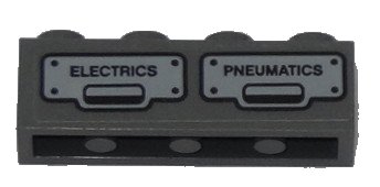 LEGO onderdeel Steen 1 x 4 met 'ELECTRICS' en 'PNEUMATICS' Patroon (Sticker) - Set 60197 (3010pb241)