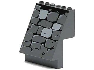 LEGO onderdeel Panel 4 x 6 x 6 Sloped with Stone Wall Pattern (30156pb02)