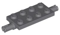 LEGO onderdeel Plaat, Modified 2 x 4 with Pins and Thin Angled Supports (30157)