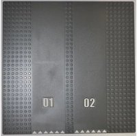 LEGO part Baseplate, Road 32 x 32 7-Stud Straight with Double Driveway with '01' and '02' and White Triangles Pattern (Stickers) - Set 7498 30225c01pb04