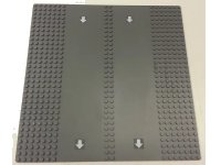 LEGO onderdeel Baseplate, Road 32 x 32 7-Stud Straight with Double Driveway with Four White Arrows Pattern (Stickers) - Set 7993 30225c01pb05