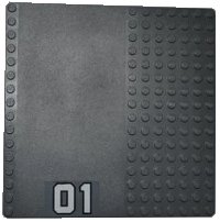 LEGO part Baseplate, Road 16 x 16 with White '01' Large Pattern (Sticker) - Set 7945 30225pb07