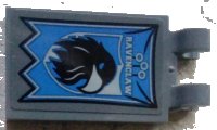 LEGO part Tile, Modified 2 x 3 with 2 Clips with 'RAVENCLAW' and Bird Banner Pattern (Sticker) - Set 75956 30350bpb074