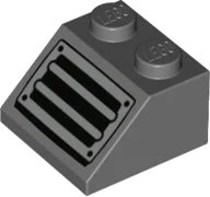 LEGO part Slope 45 2 x 2 with Silver Grille and Black Rivets Pattern 3039pb141