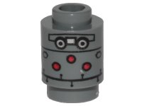 LEGO part Brick, Round 1 x 1 with SW IG-11 Head Pattern 3062pb067