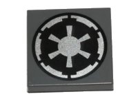 LEGO part Tile 2 x 2 with SW Imperial Logo Pattern 3068pb0475