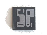 LEGO part Piastrella 2 x 2 con Motivo 'SP' Argento (Adesivo) - Set 7704 3068pb0562