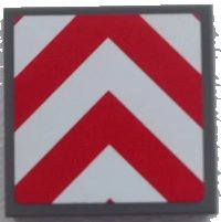 LEGO part Tile 2 x 2 with Chevron Stripes Red and White Pattern (Sticker) - Set 60052 3068pb0855