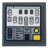 LEGO part Tile 2 x 2 with Control Panel with Solitaire Game and Switches Pattern (Sticker) - Set 75935 3068pb1330
