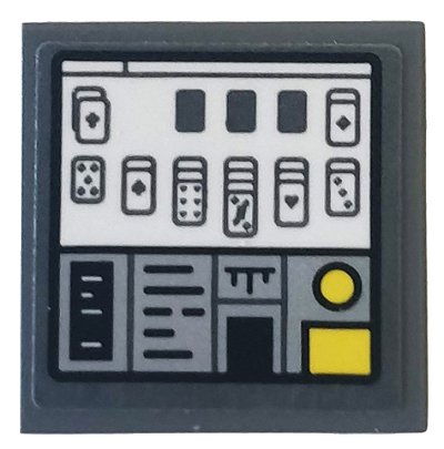 LEGO onderdeel Tile 2 x 2 with Control Panel with Solitaire Game and Switches Pattern (Sticker) - Set 75935 (3068pb1330)