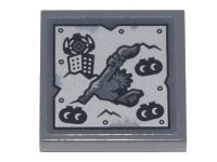 LEGO onderdeel Tile 2 x 2 with Metal Plate with Rivets, Statue of Liberty, Building, and DUPLO Aliens Pattern (Sticker) - Set 70840 3068pb1513