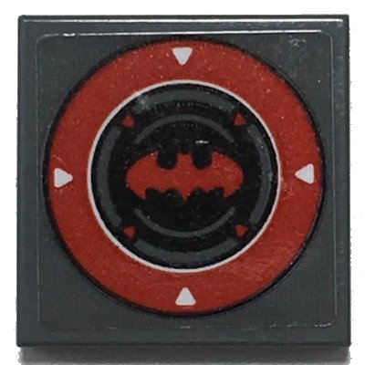 LEGO onderdeel Tile 2 x 2 with Red Batman Logo Inside Red Circle with 4 White Arrows Pattern (Sticker) - Set 70917 (3068pb1679)