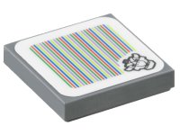 LEGO part Tile 2 x 2 with Super Mario Scanner Code Dry Bowser Pattern (Sticker) - Set 71423 3068pb2297