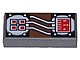 LEGO onderdeel Tegeltje 1 x 2 met Koper en Witte Circuitry, Rood Rechthoek en 4 Vierkanten Patroon (3069pa2)