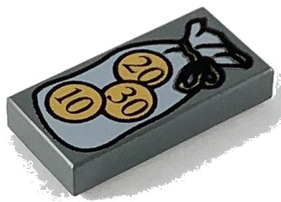 LEGO onderdeel Tile 1 x 2 with HP Money Purse and Coins Pattern (3069pb0005)