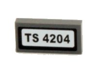 LEGO part Tile 1 x 2 with 'TS 4204' Pattern (Sticker) - Set 4204 3069pb0237