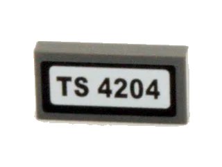 LEGO onderdeel Tile 1 x 2 with 'TS 4204' Pattern (Sticker) - Set 4204 (3069pb0237)
