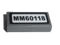 LEGO part Tile 1 x 2 with 'MM60118' Pattern (Sticker) - Set 60118 3069pb0483