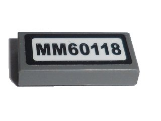 LEGO onderdeel Tile 1 x 2 with 'MM60118' Pattern (Sticker) - Set 60118 (3069pb0483)
