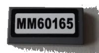 LEGO part Tile 1 x 2 with 'MM60165' Pattern (Sticker) - Set 60165 3069pb0839