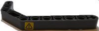 LEGO part Technic, Liftarm, Modified Bent Thick 1 x 11.5 Double with Black Exclamation Mark on Yellow Background Pattern Model Right Side (Sticker) - Set 42055 32009pb029R
