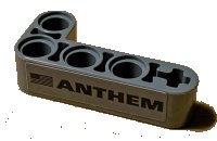 LEGO part Technic, Liftarm, Modified Bent Thick L-Shape 2 x 4 with 'ANTHEM' and Black USA Flag Pattern (Sticker) - Set 42078 32140pb13