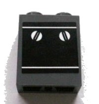 LEGO part Stein 1 x 2 x 2 mit innerer Achsenhalterung mit schwarzem Ofen mit weißen Bedienelementen-Muster (Aufkleber) - Set 3825 3245bpb20
