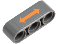 LEGO part Technic, Liftarm Thick 1 x 3 with Orange Double Arrow Pattern (Sticker) - Set 8964 32523pb04