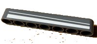LEGO part Technic, Liftarm Thick 1 x 7 with 2 White Stripes Pattern Model Right Side (Sticker) - Set 42078 32524pb039R