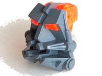 LEGO part Bionicle Head Connector Block 3 x 4 x 1 2/3 with Trans-Neon Orange Eye / Brain Stalk (32553 / 32554) 32553c04
