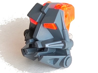 LEGO onderdeel Bionicle Head Connector Block 3 x 4 x 1 2/3 with Trans-Neon Orange Eye / Brain Stalk (32553 / 32554) (32553c04)