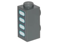 LEGO part Brick, Modified 1 x 1 x 1 2/3 with Studs on Side with SW Darth Vader's Castle Wall Lights Pattern (Sticker) - Set 75251 32952pb001