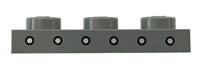 LEGO part Plate 1 x 3 with 6 Silver Dots Pattern (3623pb018)