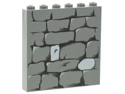 LEGO onderdeel Brick 1 x 6 x 5 with Stone Wall Pattern (3754pb07)