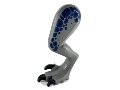 LEGO onderdeel Dinosaur Leg Large (Rear) Indoraptor / Baryonyx / Therizinosaurus Left with Pin, Black Claws with Dark Blue Spots Pattern (37674c01pb01)