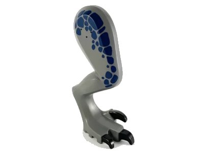 LEGO onderdeel Dinosaur Leg Large (Rear) Indoraptor / Baryonyx / Therizinosaurus Right with Pin, Black Claws with Dark Blue Spots Pattern (37675c01pb01)