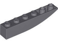 LEGO part Slope, Curved 6 x 1 Inverted 42023