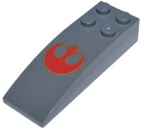 LEGO onderdeel Slope, Curved 6 x 2 with Red SW Rebel Alliance Symbol Pattern (Sticker) - Set 7668 44126pb002