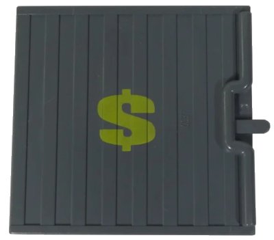 LEGO onderdeel Door Sliding - Type 1 with Yellow Dollar Sign Pattern (4511pb01)