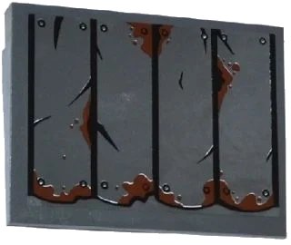 LEGO onderdeel Slope 10 6 x 8 with Rusting and Cracked Sheet Metal Roof on Transparent Background Pattern (Sticker) - Set 60068 (4515pb051)